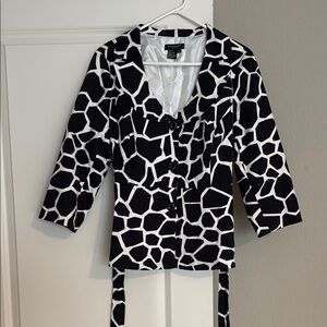 Sandro Black and White Patterned Women's Jacket
